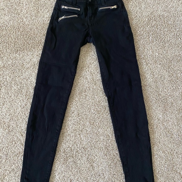 J Brand zoey zip skinny jeans black size 25 - Picture 2 of 9